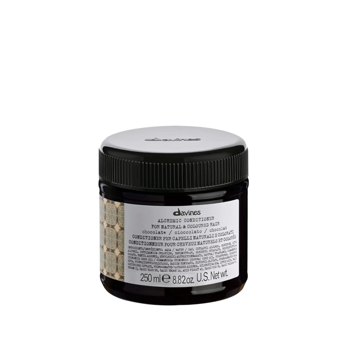 Davines Alchemic Chocolate front bottle showing product and benefit of tone enhancement
