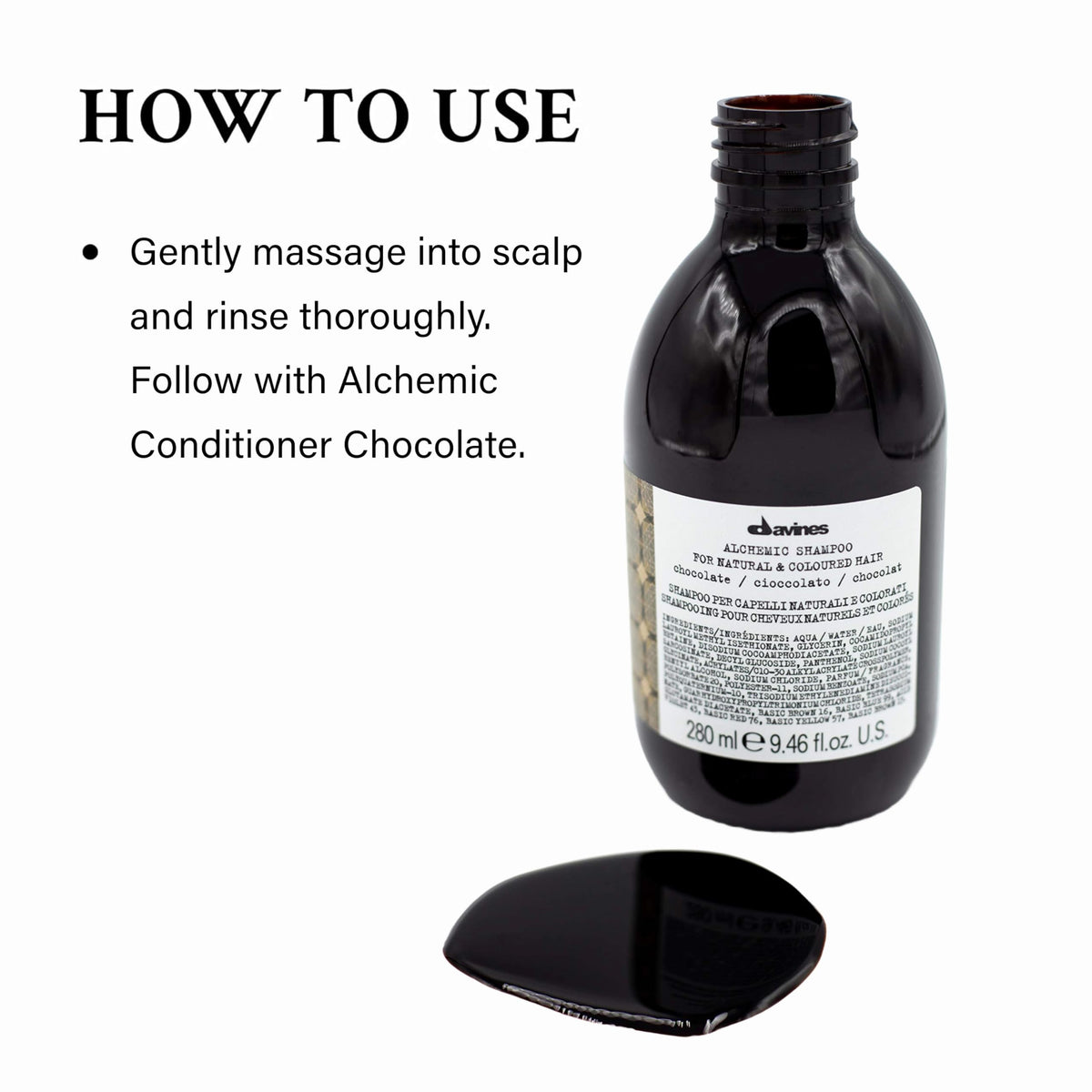 Davines product poured on hand illustrating smooth application and pigment