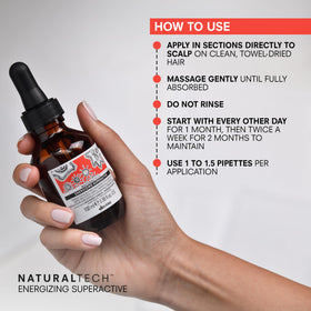 Davines application on scalp demonstrating targeted treatment benefit