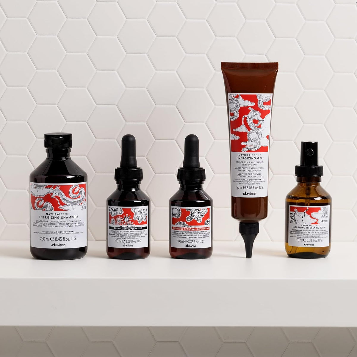 Davines bottle with CO2 neutral packaging badge showing eco-conscious benefit