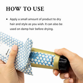 Davines product on hand demonstrating easy application and control benefit