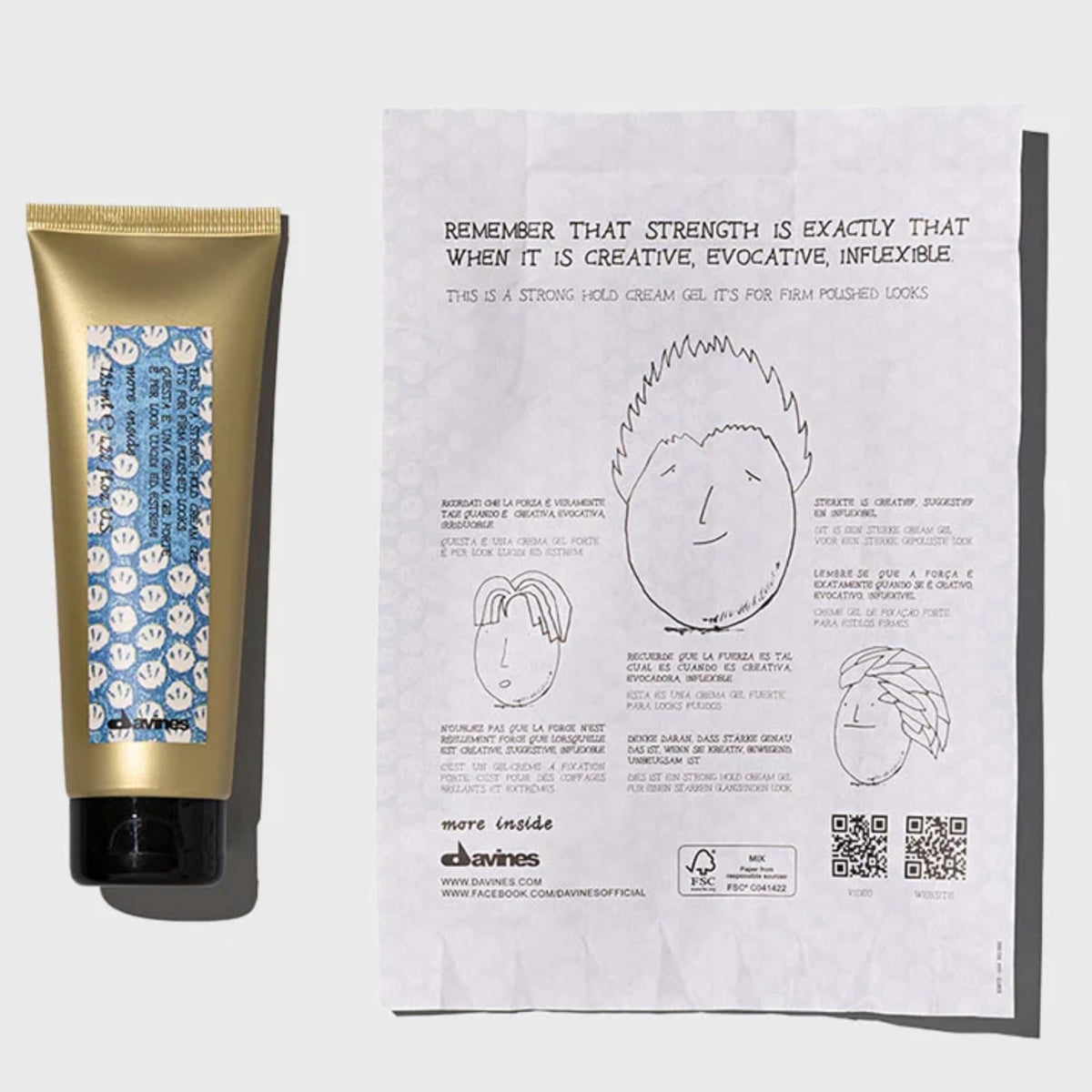 Davines cream-gel texture close-up showing smooth workable formula benefit