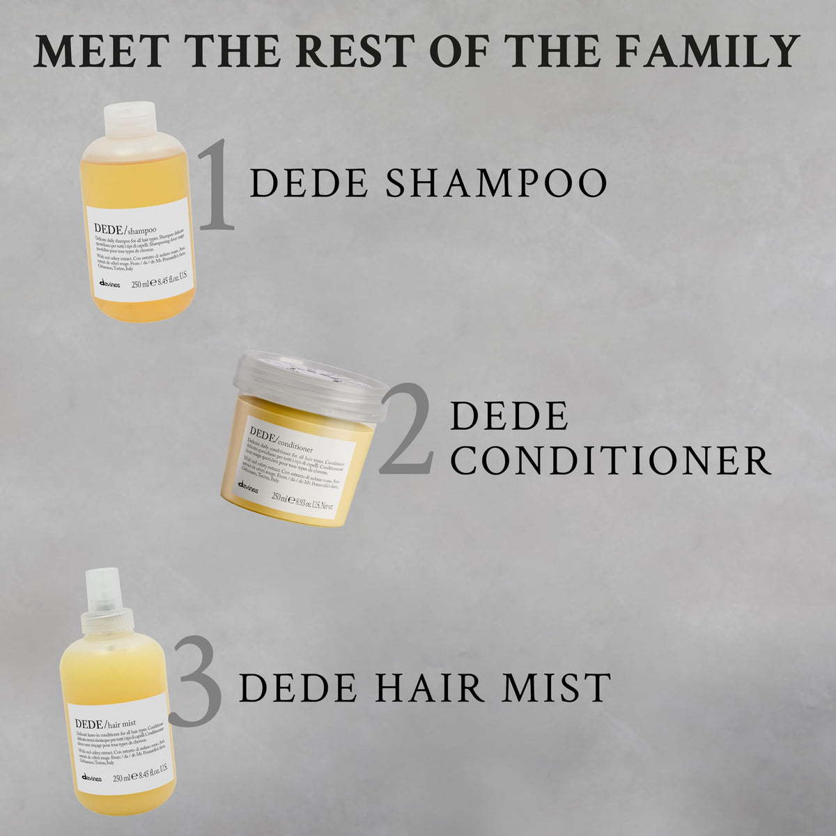 Davines DEDE conditioner being applied mid-lengths to reduce tangles