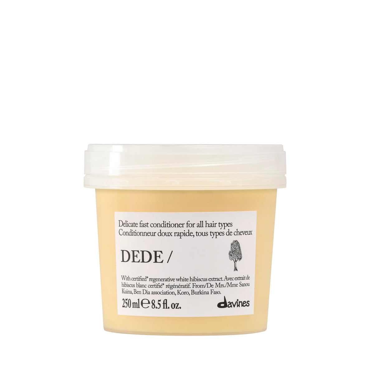 Davines DEDE conditioner front bottle showing clean design and lightweight benefit