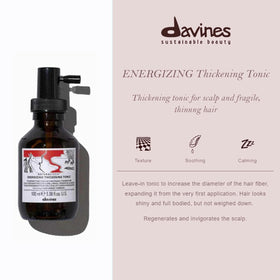 Davines tonic texture droplet highlighting lightweight, non-greasy formula