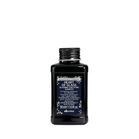Davines Heart of Glass front bottle shows travel-size packaging and benefit of gentle toning