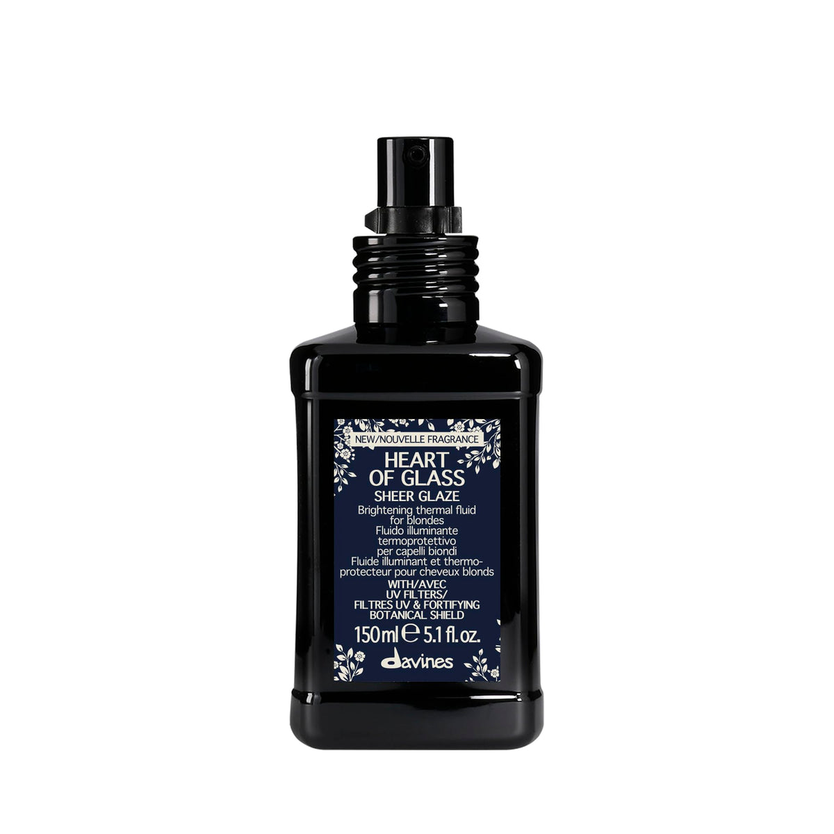 Davines bottle front packaging showing product and benefit of brightening