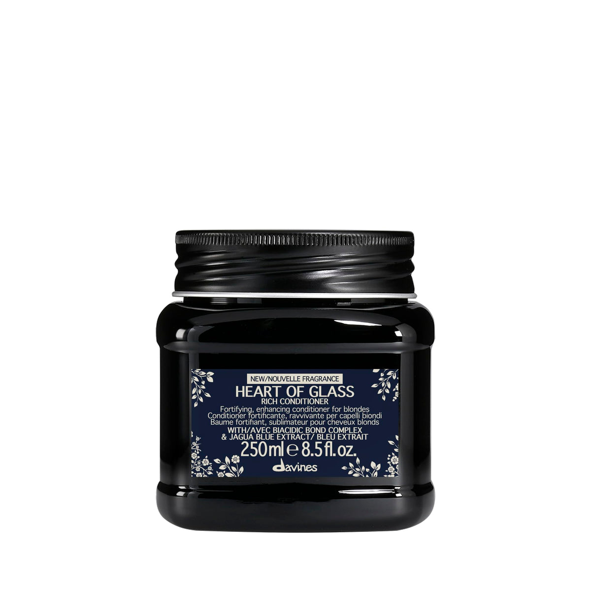 Davines front packaging showing bottle and label, clear brand identity and benefit