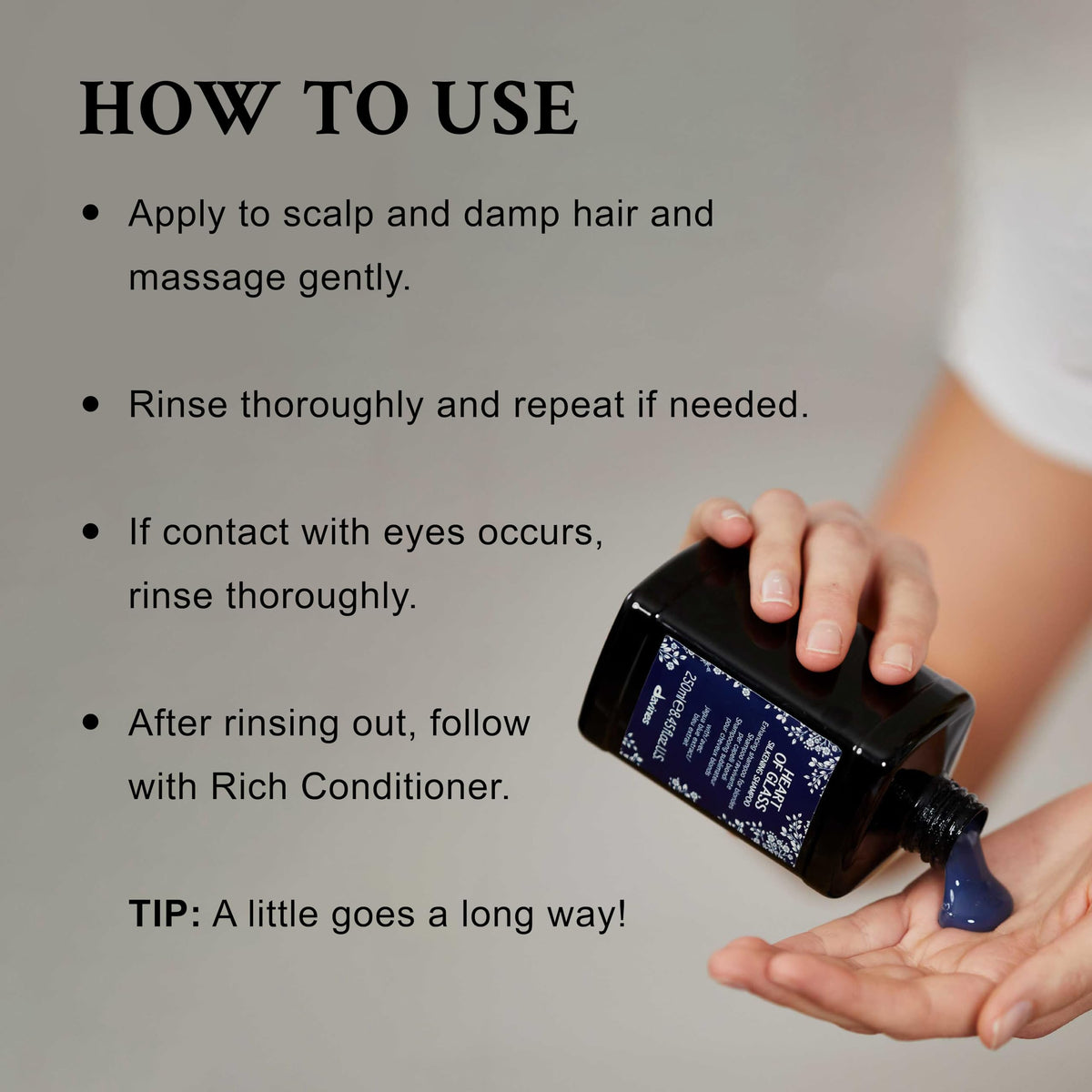 Davines Heart of Glass held in hand to show compact 3.04 fl oz size for travel