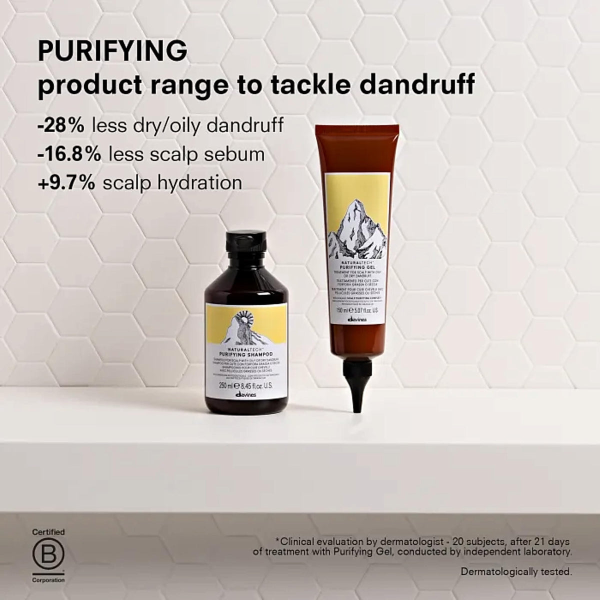 Davines in-shower application showing effective scalp cleanse