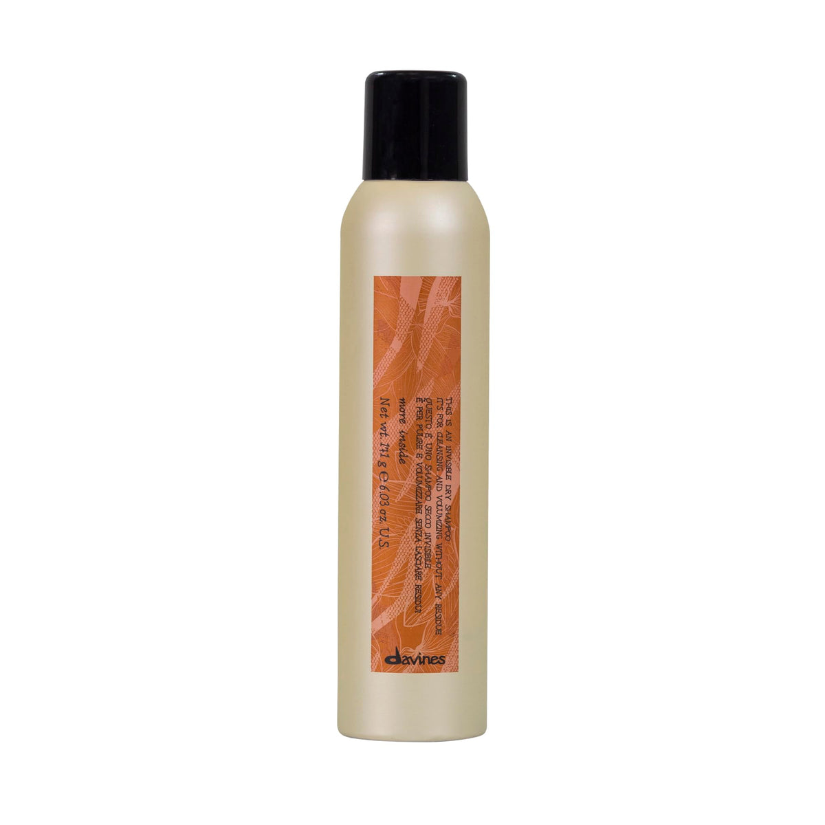 Davines front packaging of invisible dry shampoo showing product name and size