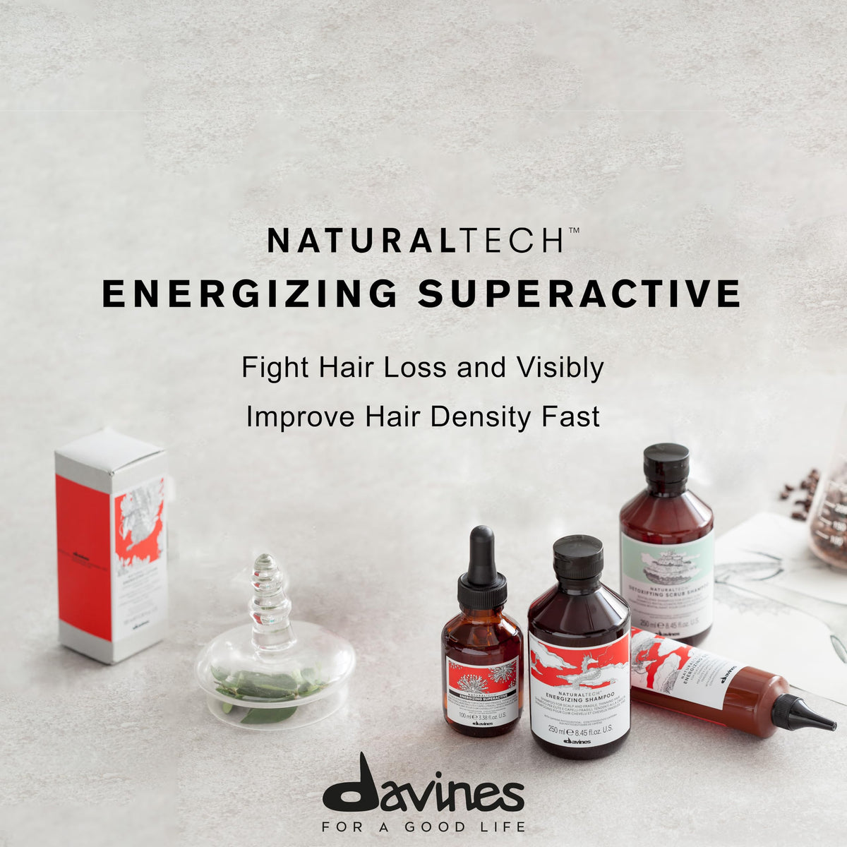 Davines label and cap close-up highlighting ingredient clarity benefit