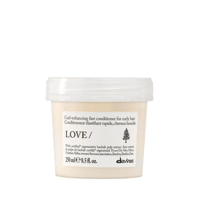 Davines LOVE CURL front packaging showing 8.5 oz bottle and branding benefits