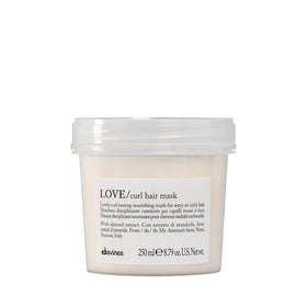 Davines LOVE/curl mask front packaging showing jar and label, benefits visible
