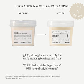 Davines LOVE CURL open jar texture highlighting creamy nourishment benefit