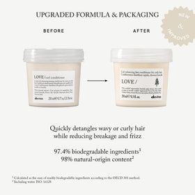 Davines LOVE CURL dispenser close-up for easy dosing and mess-free application
