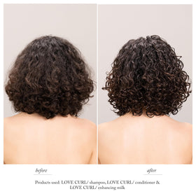 Davines label close-up highlighting ingredients and curl benefits
