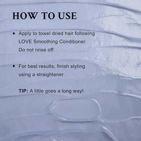 Davines LOVE Hair Smoother cream texture close-up highlighting lightweight absorbent feel