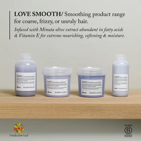 Davines product in hand being applied to hair for controlled, lightweight conditioning