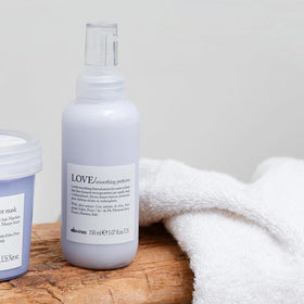 Davines pump dispensing creamy serum texture that spreads easily for styling
