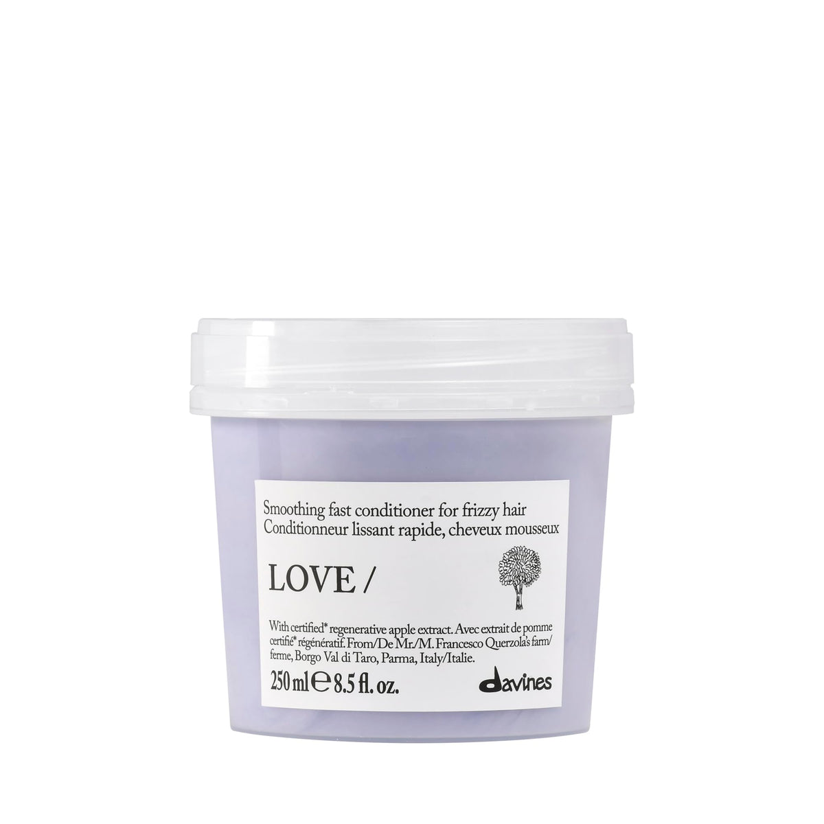 Davines bottle front packaging showing product and benefits