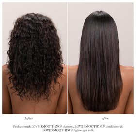 Davines LOVE SMOOTHING label close-up highlighting product name and purpose