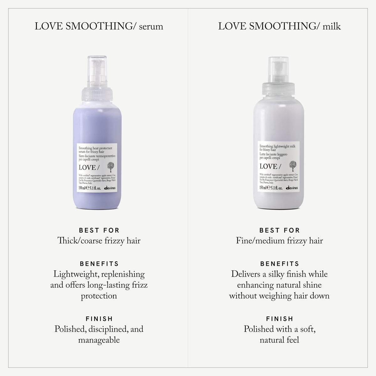 Davines serum texture on palm showing lightweight, non-greasy consistency