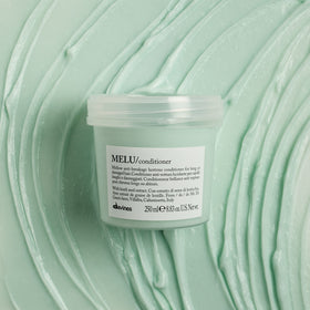 Davines MELU conditioner dispensing silky cream that conditions without weighing hair
