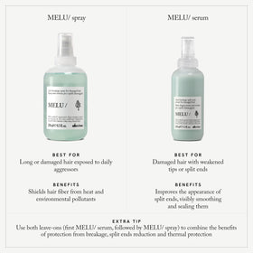 Davines MELU texture on hand demonstrating lightweight absorption benefit