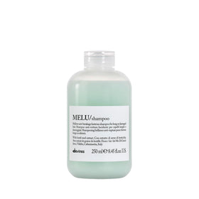 Davines MELU shampoo front bottle shows brand and gentle cleansing benefit