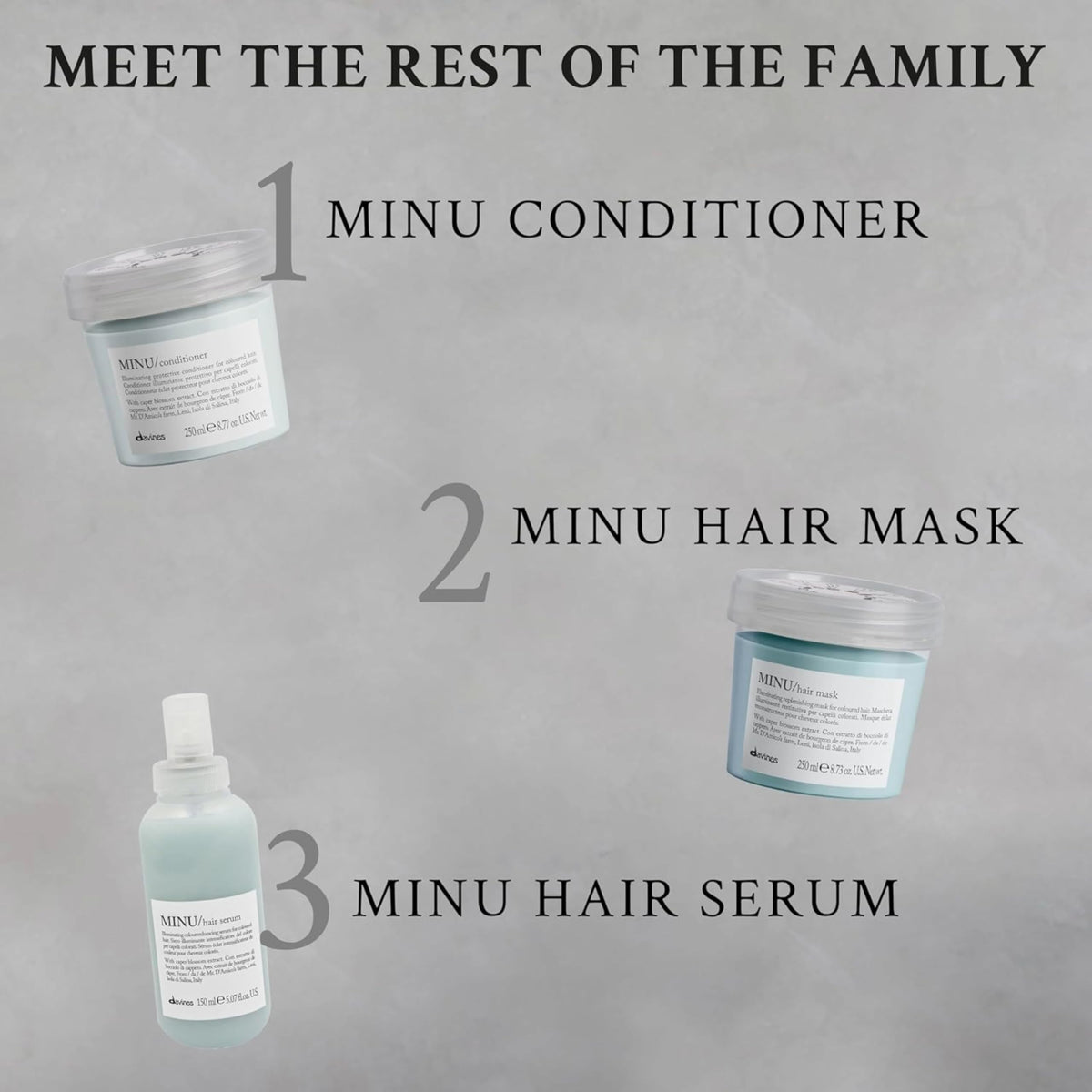 Stylist applying Davines MINU conditioner to hair ends, demonstrating detangling and softness