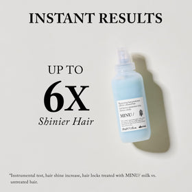 Davines MINU milk texture close-up emphasizing lightweight hydration
