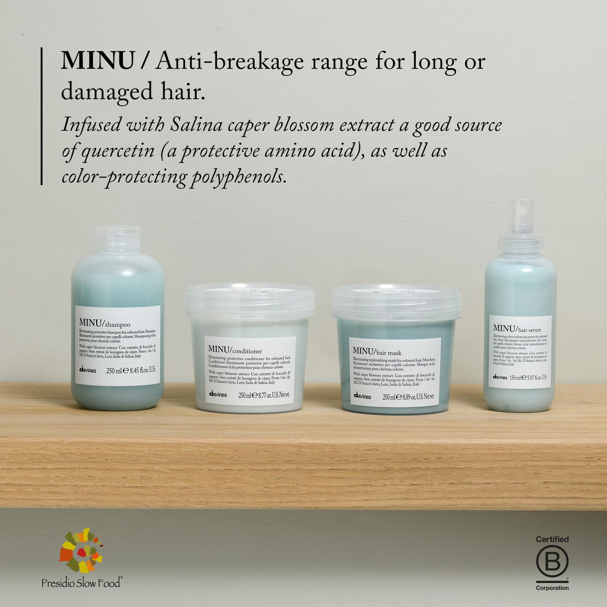 Davines MINU being applied to damp hair in salon for deep conditioning