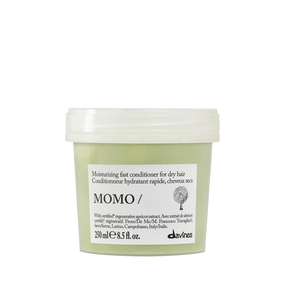Davines MOMO front bottle showing label and size, highlights hydration