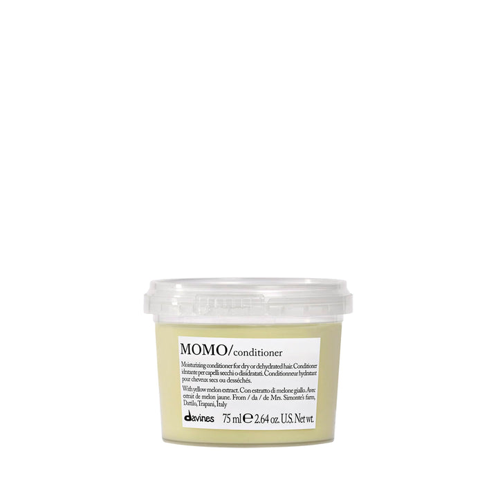 Davines MOMO front packaging showing travel-size tube and branding for hydration