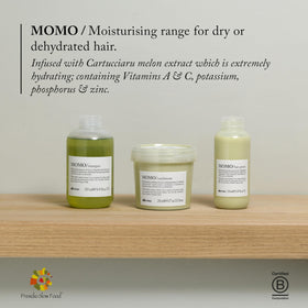 Davines MOMO lather in hand demonstrating gentle cleansing