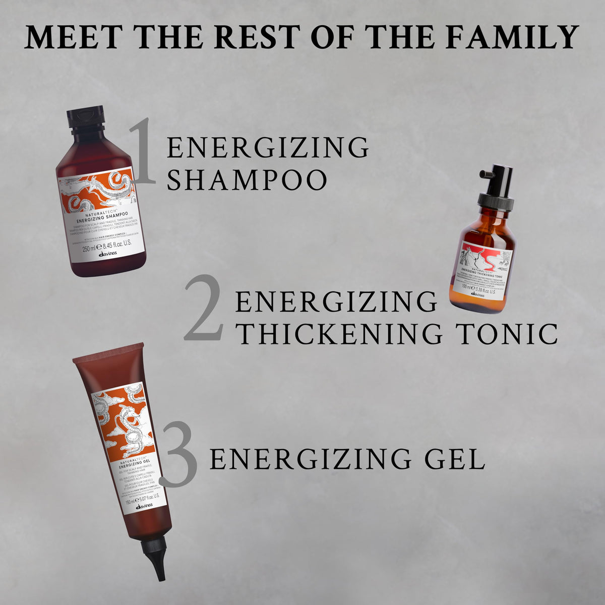 Davines energizing gel on bathroom shelf showing daily routine convenience