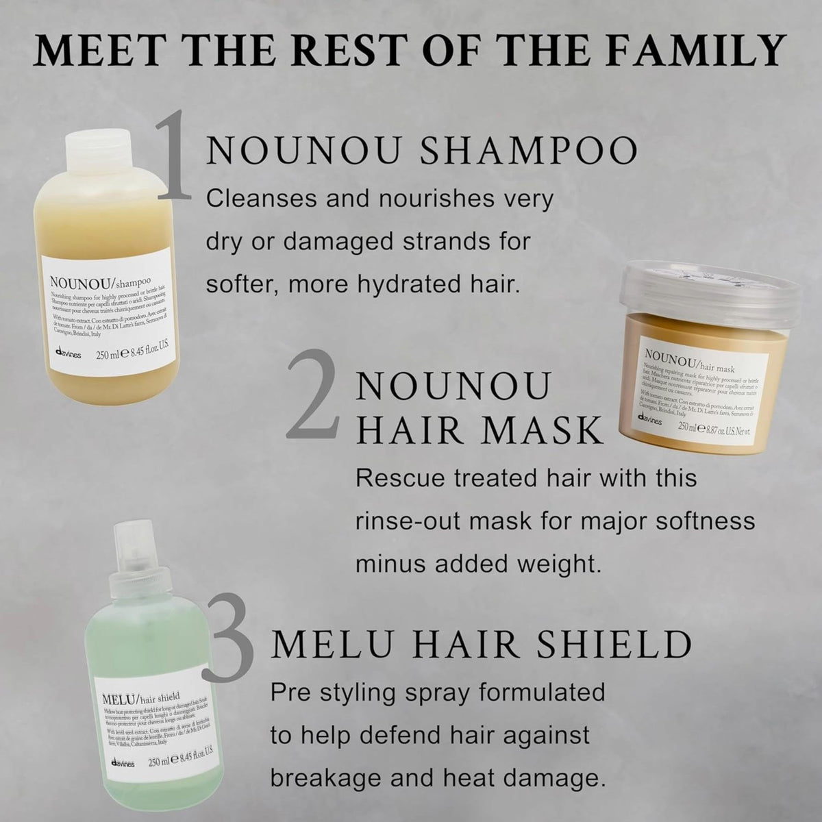 Davines after-use styled hair showing shine, softness and body
