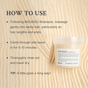 Davines NOUNOU application in hand demonstrates easy spreadability