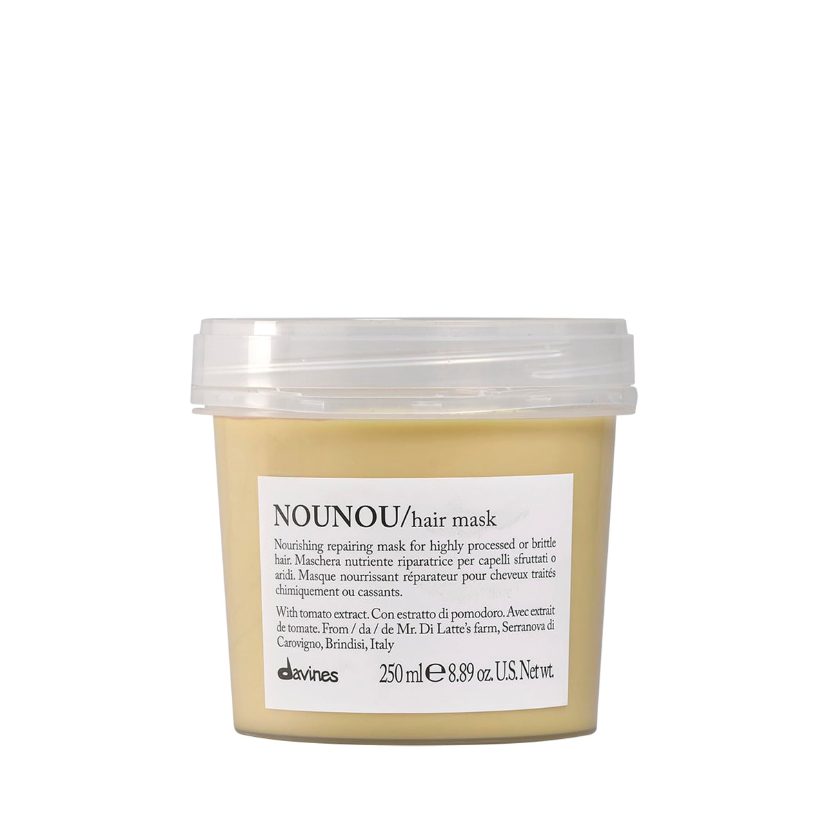 Davines front packaging showing nourishing mask restoring moisture