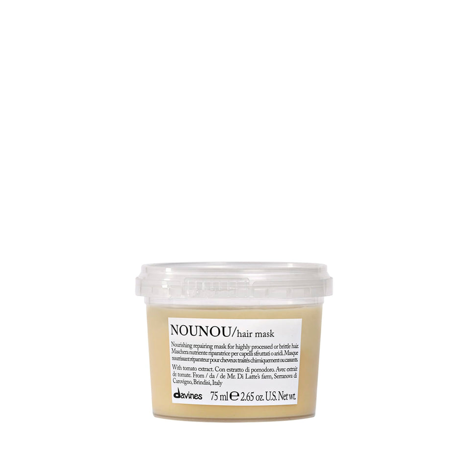 Davines NOUNOU front packaging showing compact travel jar and brand