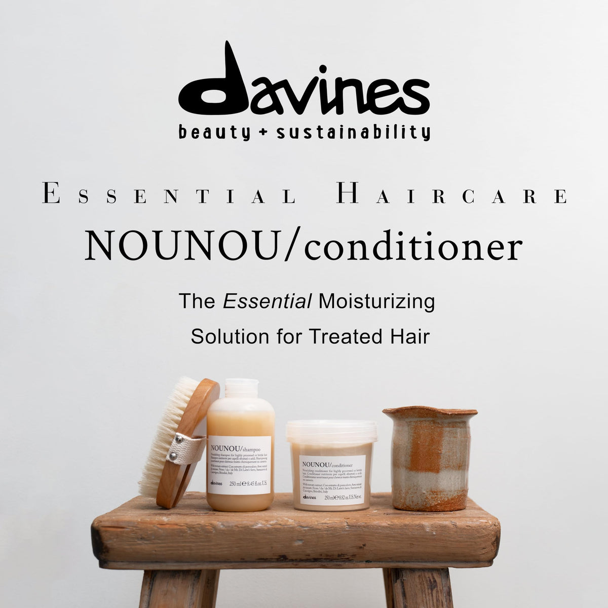 Davines NOUNOU ingredient shot highlights silky shine benefit
