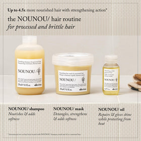 Davines NOUNOU on bathroom vanity in lifestyle shot showing daily routine benefit