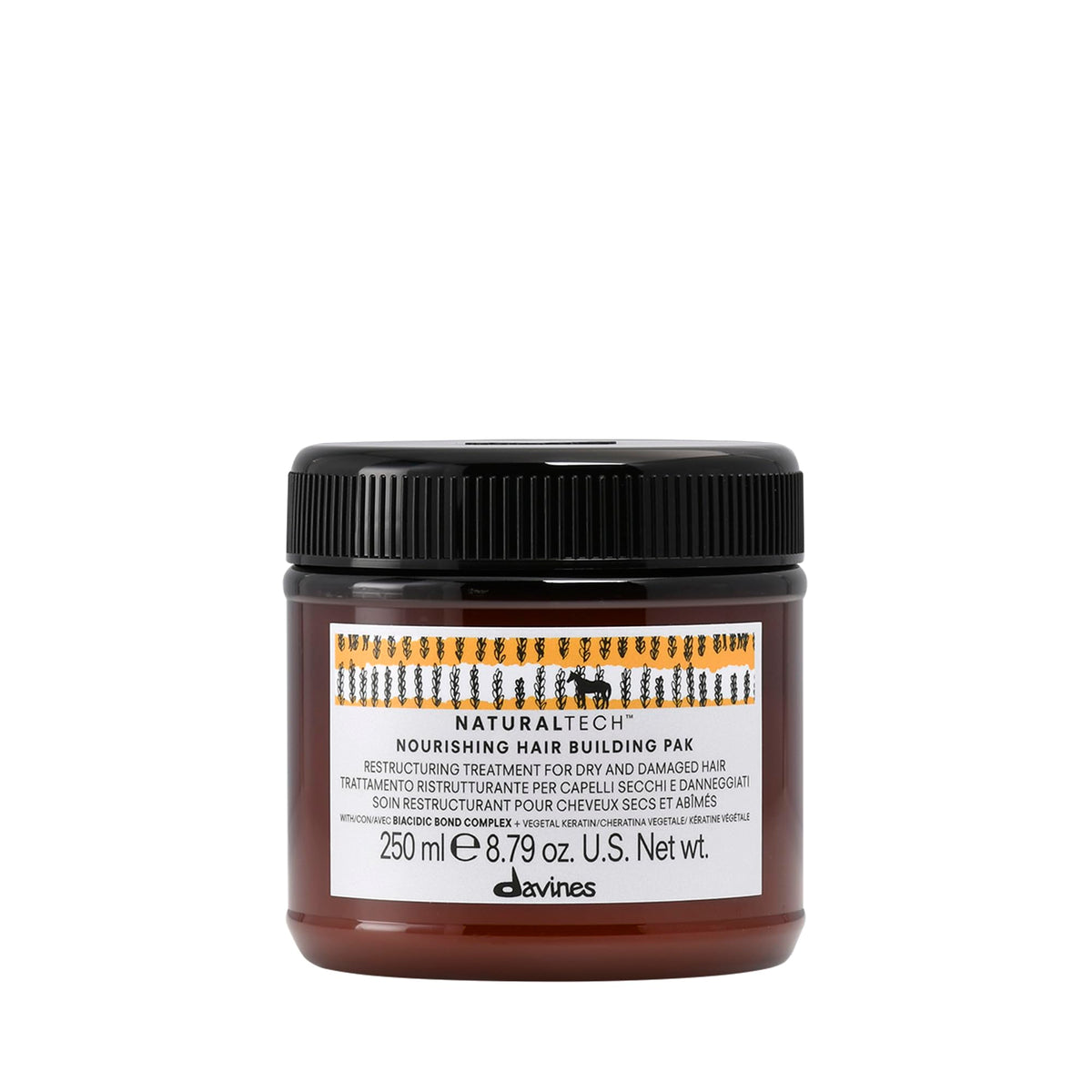 Davines front packaging showing product benefits and paraben-free formula