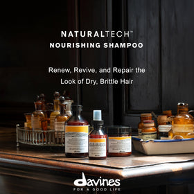 Davines shampoo texture pouring from bottle showing smooth creamy lather benefit
