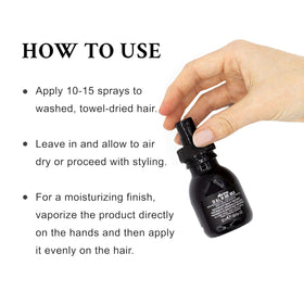 Davines OI bottle in hand illustrating travel-friendly 1.69 fl oz size