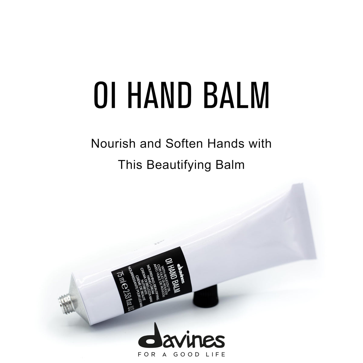 Davines OI Hand Balm cream texture close-up highlighting fast-absorbing hydration