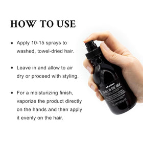 Davines product sprayed on hair demonstrating detangling and frizz control