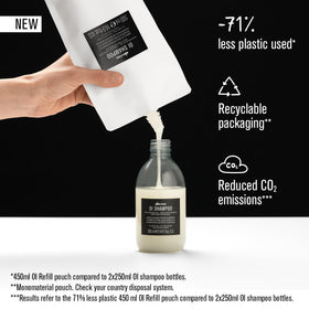 Davines OI Shampoo creamy lather close-up demonstrating gentle hydration