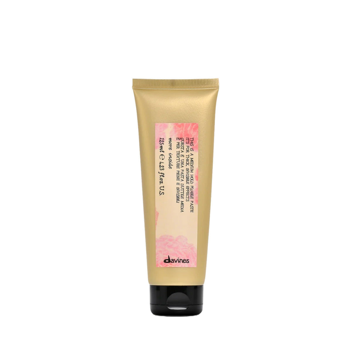 Davines paste front packaging showing compact tub and brand benefit